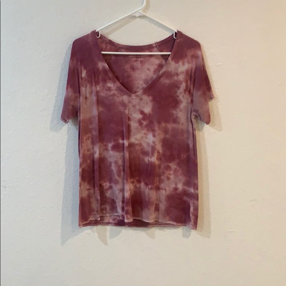 tye dyed pink vneck tshirt